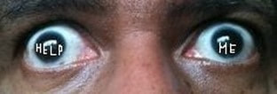 Hard-contact lenses-help-me-written-on-the-eyeballs-of-the-man-with-two-eyes