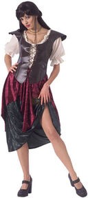 Peasant woman showing her leg