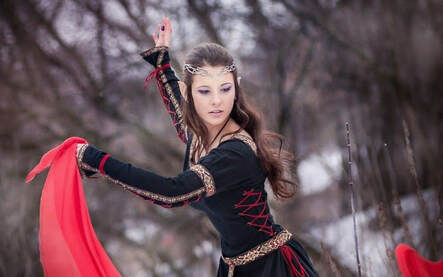 Pretty elf wearing silver crown